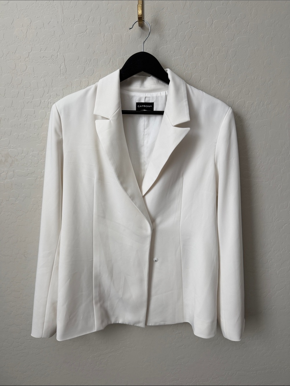 Carbon 38 White Double Breasted Belted Blazer Size M - Picture 2 of 7
